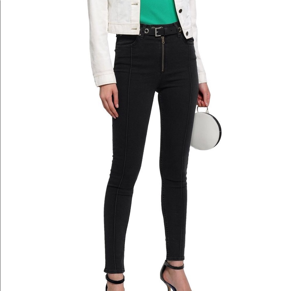 Sandro Visible Seam high rise jeans black denim